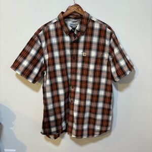Carhartt Plaid Short Sleeve Button Up Shirt XL Relaxed Fit